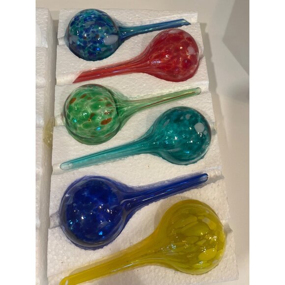 Hand-Blown Glass Watering Globes Set Of 6 - Picture 1 of 9
